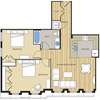 2 Bed1 Bath 857sf Floor Plan 2 Bed1 Bath 857sf Floor Plan at Clayborne Apartments, Alexandria, VA, 22314